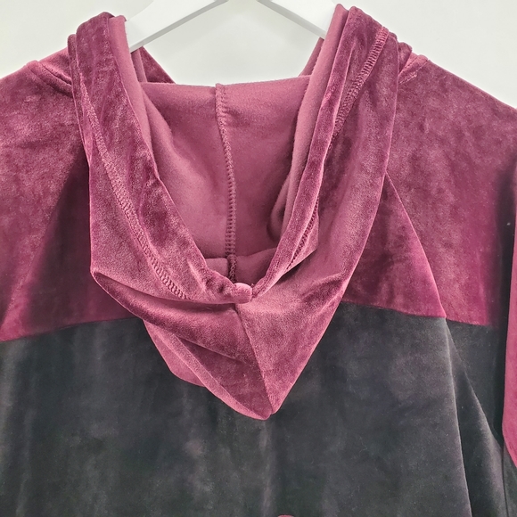 Champion Elite Red Colorblock Velvet Hoodie Athleisure - Picture 3 of 5